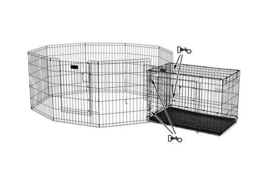 Exercise pen clearance attached to crate