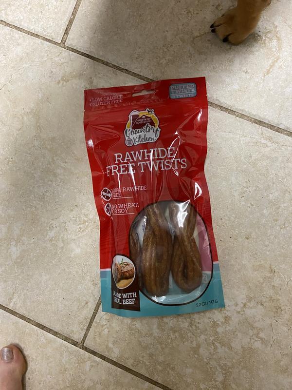 COUNTRY KITCHEN Rawhide-Free Twists Beef Dog Chew Treats, 3 count ...