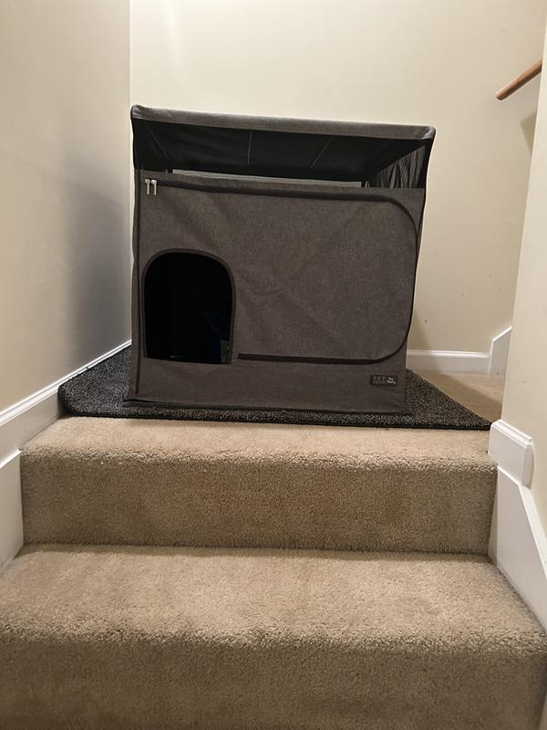 PET GEAR Pro Pawty Cat Litter Box Cover, Soft Charcoal
