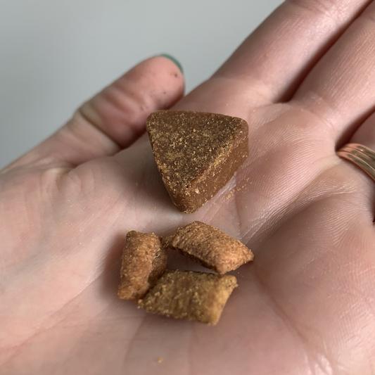 Top: Flexadin supplement. Bottom: 3 Temptation treats