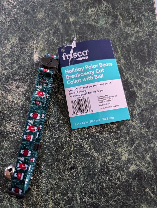 Frisco Holiday Polar Bears Print Polyester Breakaway Cat Collar with Bell