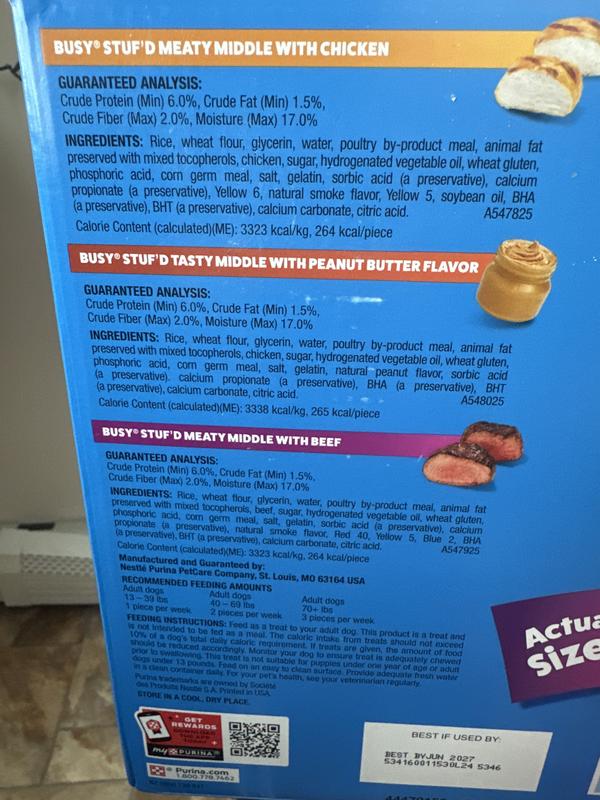 BUSY BONE Stufd Variety Pack Beef, Chicken & Peanut Butter Rawhide-Free ...