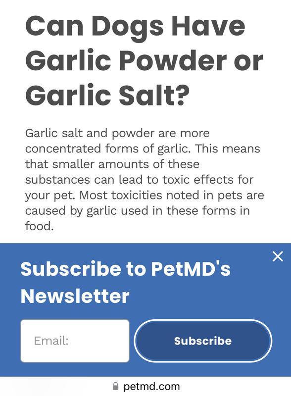 Beware garlic powder