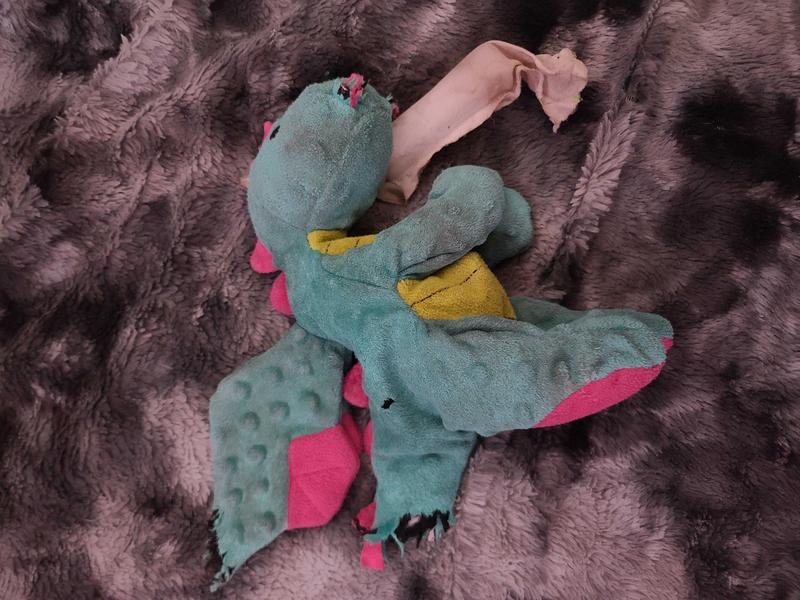 GODOG Dragons Chew Guard Squeaky Plush Dog Toy, Turquoise, Large ...