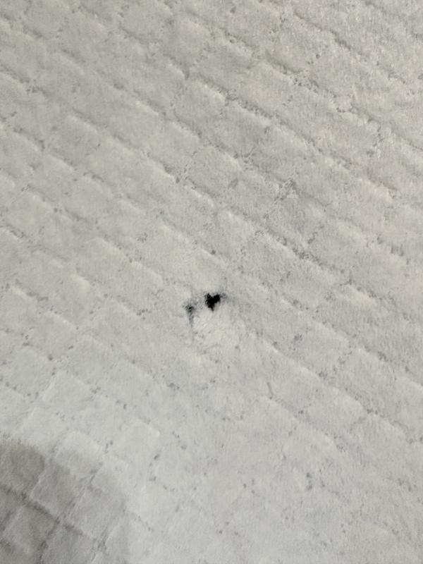 Hold that appeared in the pad after I opened it due to it being stuck together, presumably by some glue on the pad during the manufacturing process.