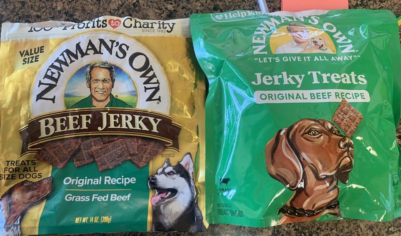 Newman's own beef jerky dog treats best sale