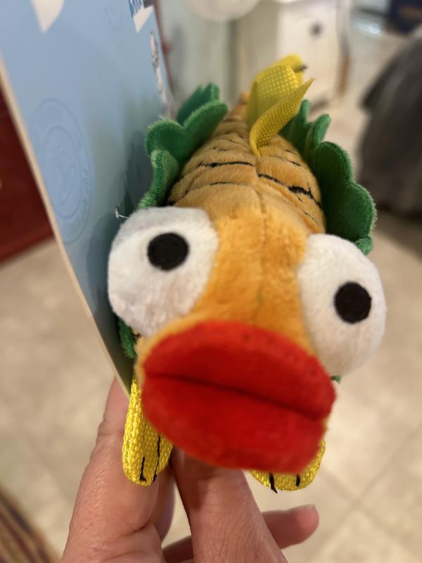 bark box fish taco BARK Fish Taco Squeaky Plush Dog Toy, Small