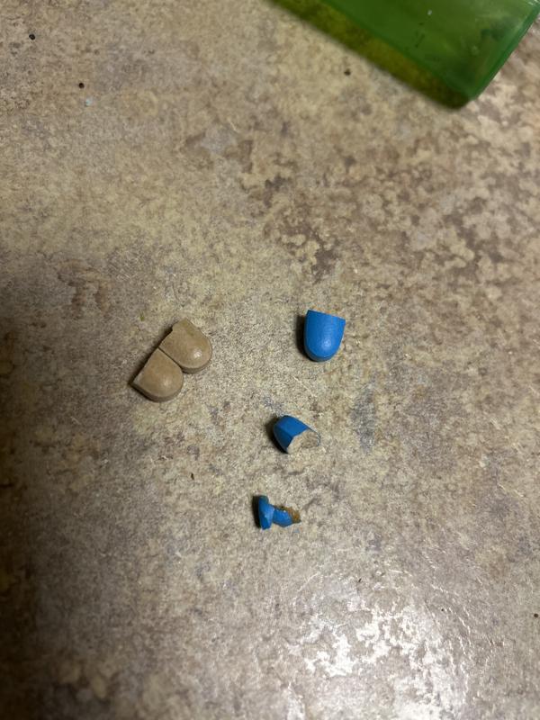 Blue pills disintegrate