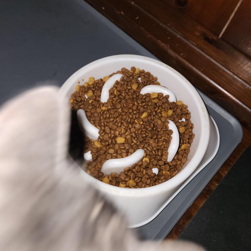 Picking the old food out and leaving the nulo