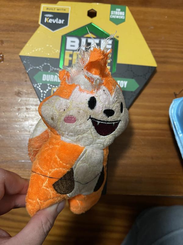 Bite Force Built Kevlar Tough Plush Pumpkin Dog Toy, Orange