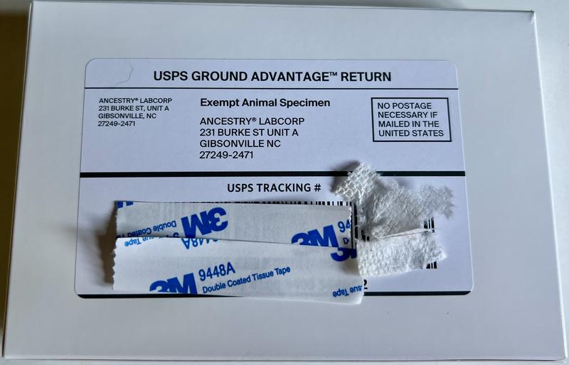 Postage paid box, ready to send to company for analysis.