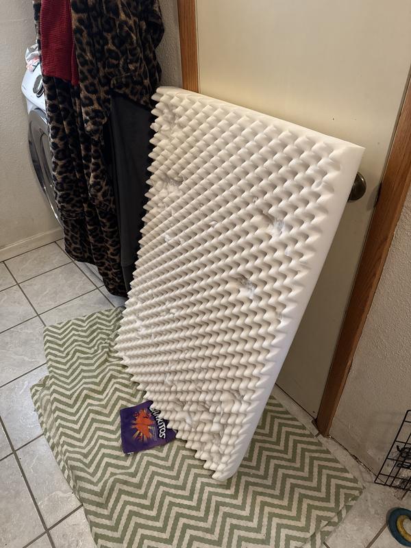 Egg crate after 10 days of use while in the cover.