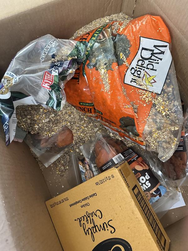 The torn open bag inside the box of various other items we ordered.