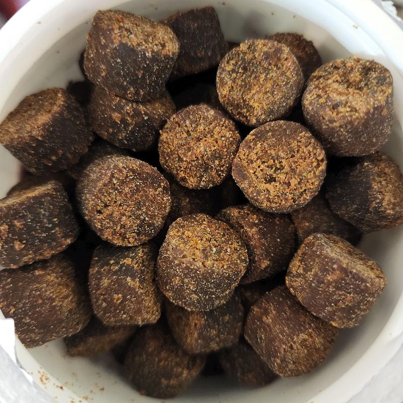 Open container of supplements.