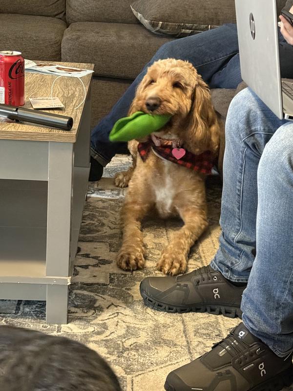 She loves to carry the pea pod!