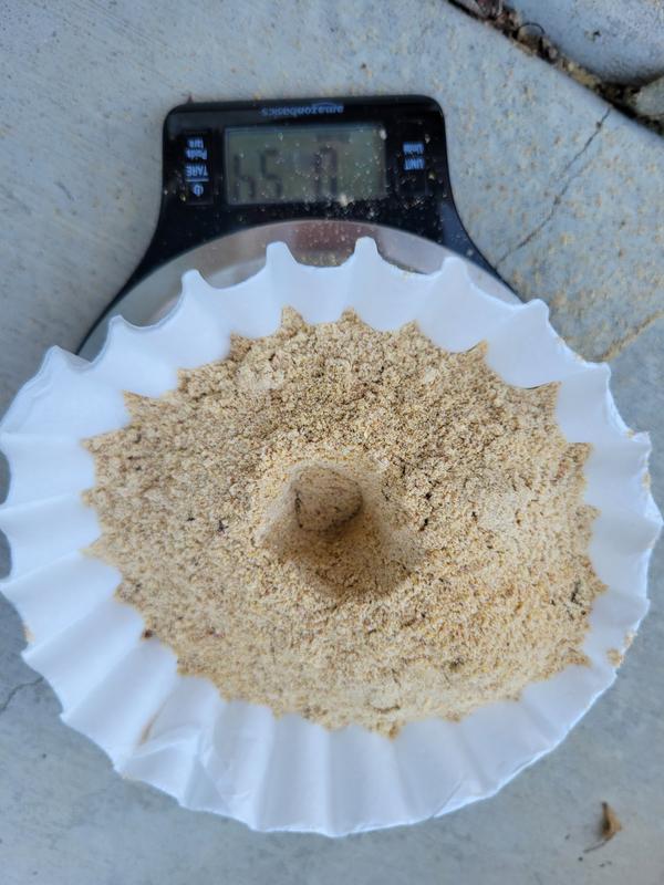 Dust from 15 lb. bag of litter= 5.4 oz.