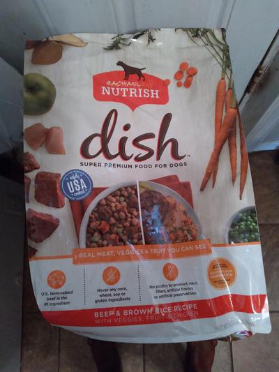 Rachael Ray Nutrish Dish Food for Dogs, Super Premium, Chicken & Brown Rice Recipe with Veggies & Fruit - 11.5 lb