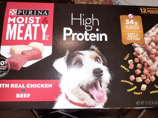 Purina moist & meaty dog food best sale