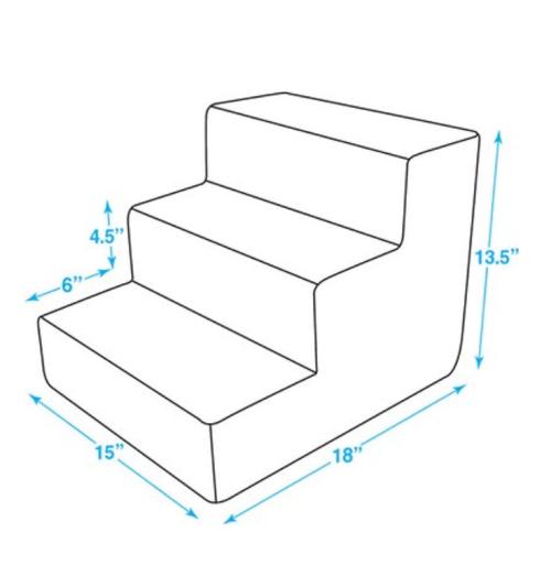 BEST PET SUPPLIES Corduroy & Foam Cat & Dog Stairs, Gray, Medium