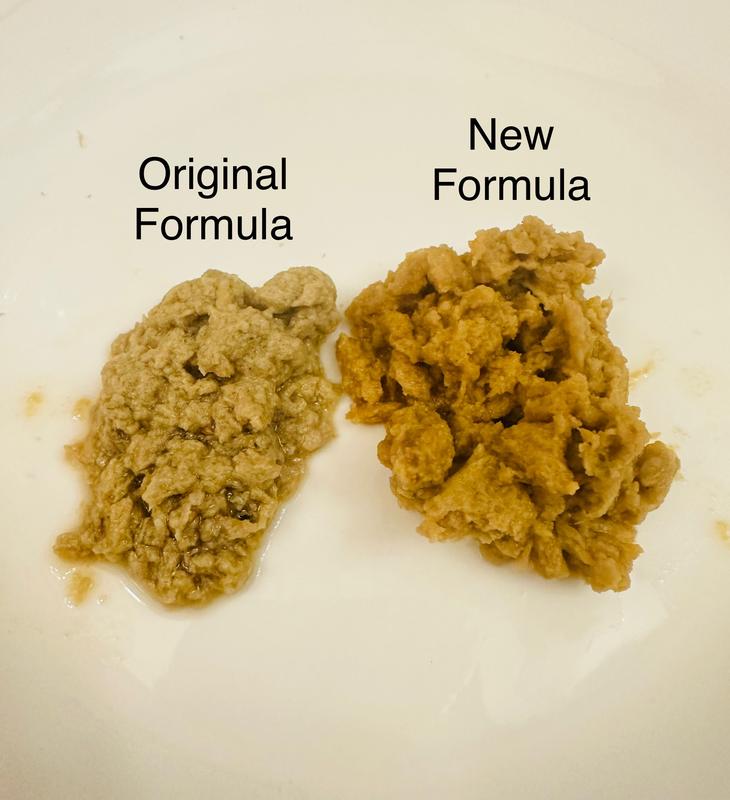 Original is beige and soft, new is orange and feels like rubber