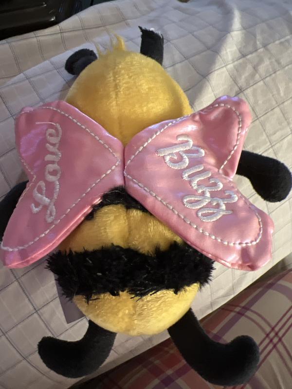Hush Plush On/Off Squeaker Bumble Bee Plush Dog Toy