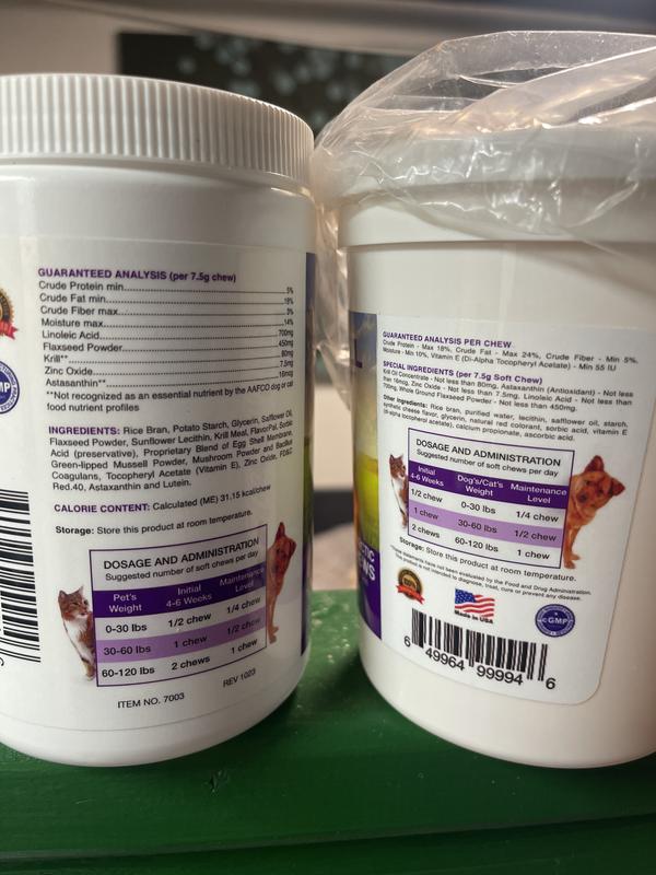 Newest order on left. OG on right