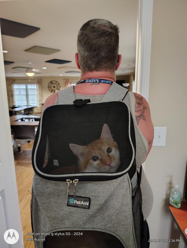 He loves his new backpack