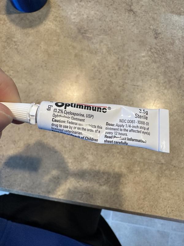 OPTIMMUNE (0.2% Cyclosporine) Ophthalmic Ointment for Dogs, 3.5-g ...