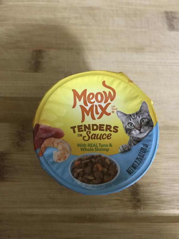 Meow Mix Cat Food, Tenders in Sauce, with Real Tuna & Whole Shrimp