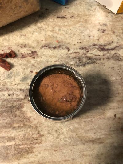 Filled with liquid, meat doesn’t even touch the sides of the can…