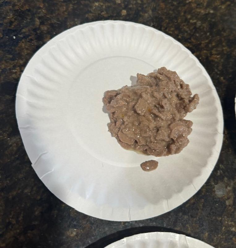 Large chunks of beef and lamb in a nice gravy.