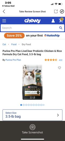 Purina Pro Plan LiveClear Probiotic Chicken & Rice Formula Dry Cat Food