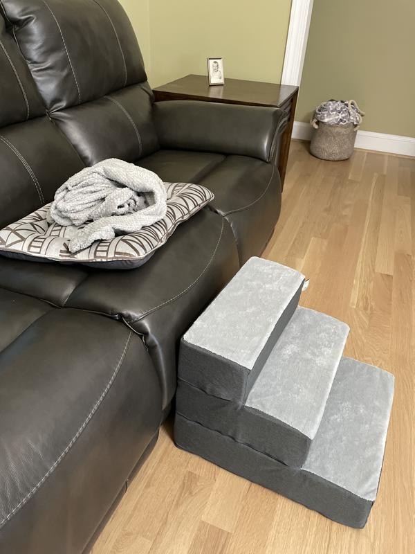 ZINUS 3 Step Easy Cat & Dog Stairs, Grey, Medium, 3Step