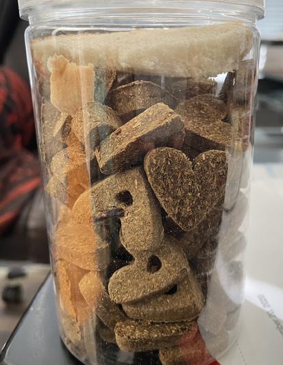 Piece of bread added to soften treats