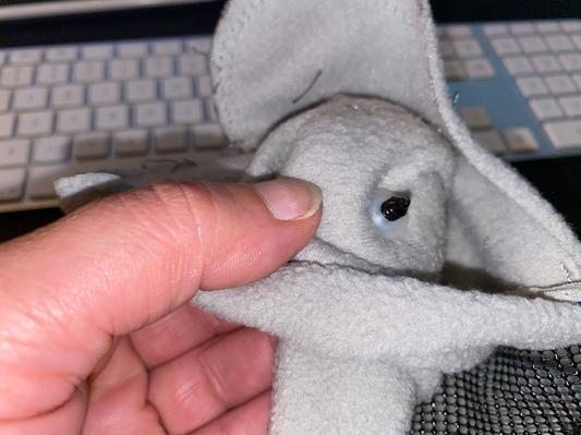 Screw attaching eyes sharp back