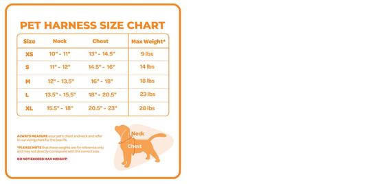Best Pet Supplies Voyager Plush Suede Dog Harness size chart