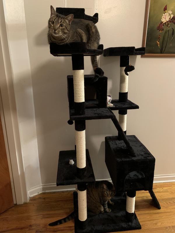 FRISCO 72-in Faux Fur Cat Tree & Condo, Cheetah - Chewy.com