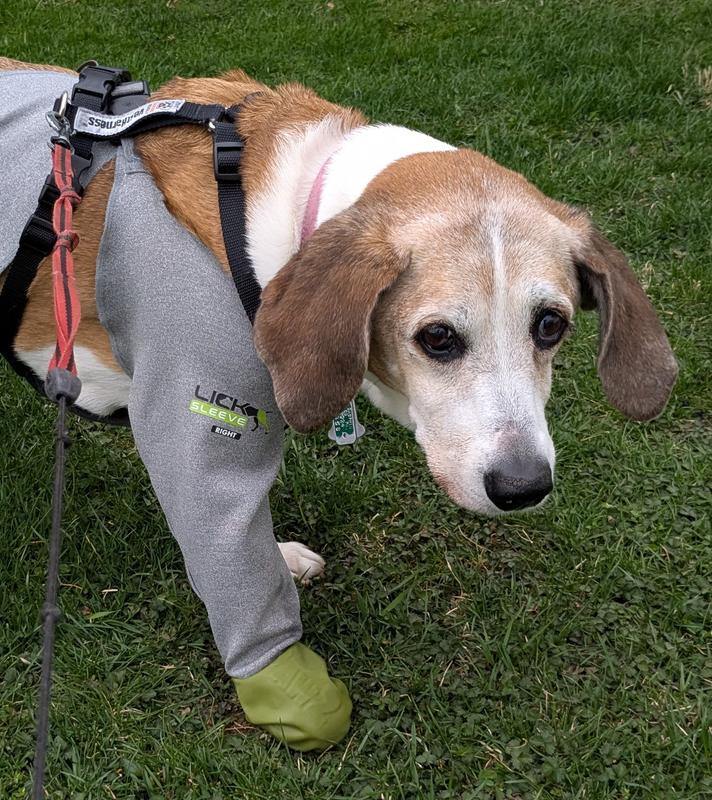 Keeping her sling and bandage dry