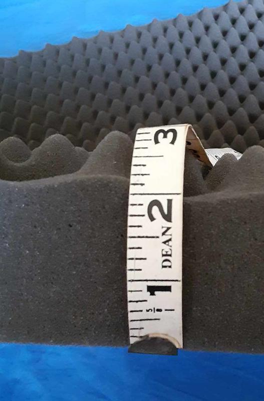2"  of solid foam  with  1" foam peaks  on top