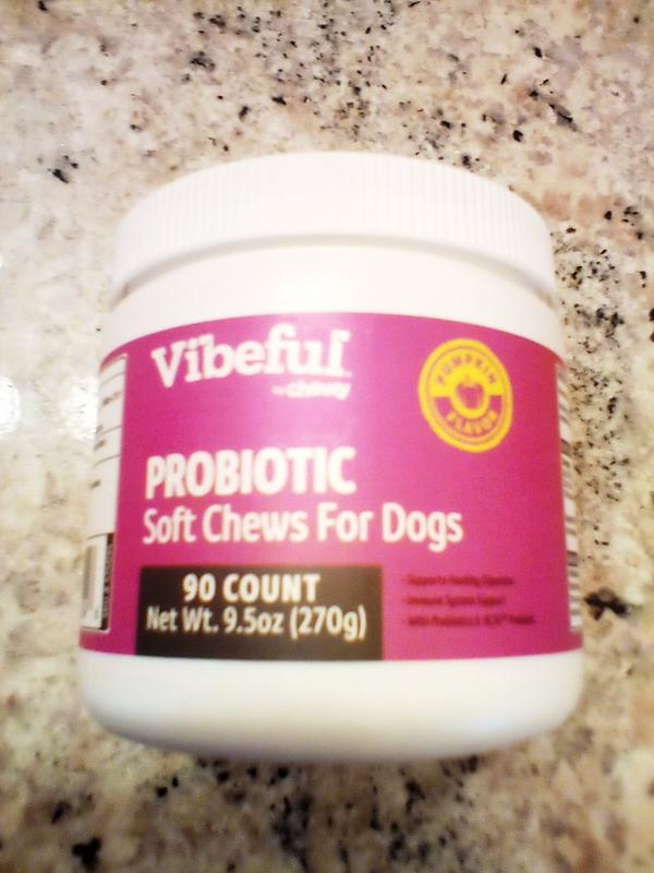 Vibeful Probiotic Bites Pumpkin Flavored Soft Chews Digestive Supplement for Dogs, 90 Count