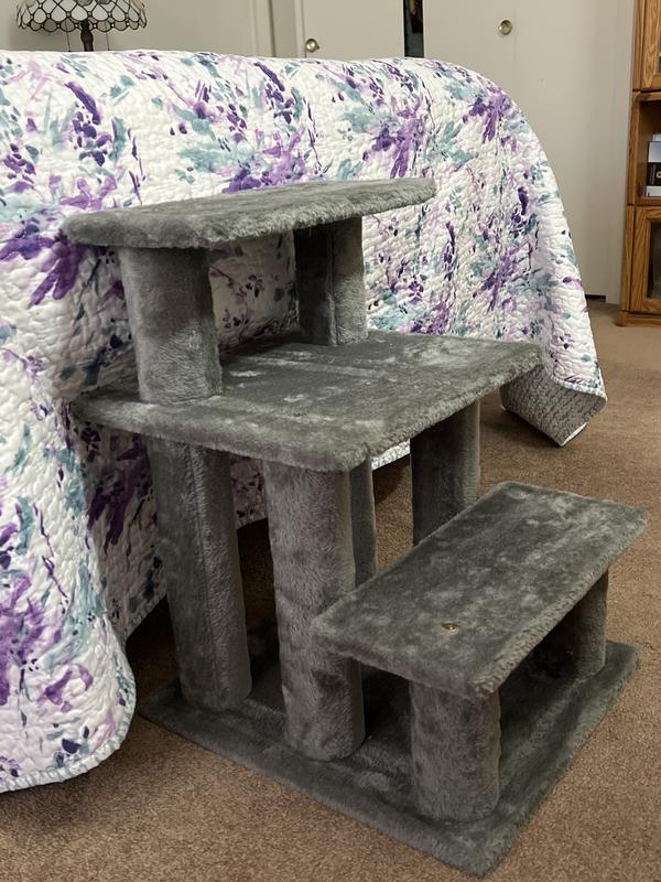 FURHAVEN Steady Paws Cat & Dog Stairs, Brown, 4Step