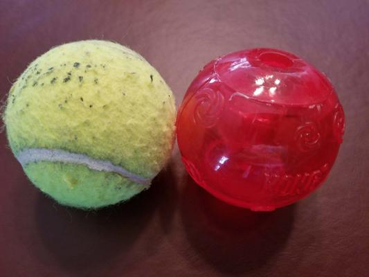 Size comparison to tennis ball