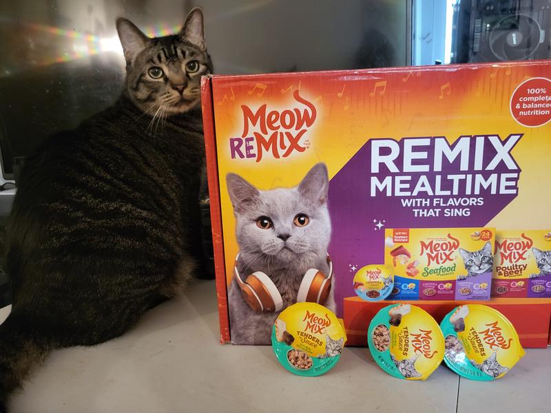 Yeti loves Meow Mix!