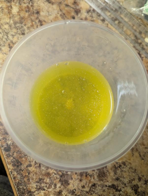 1/4 strength and still bright yellow