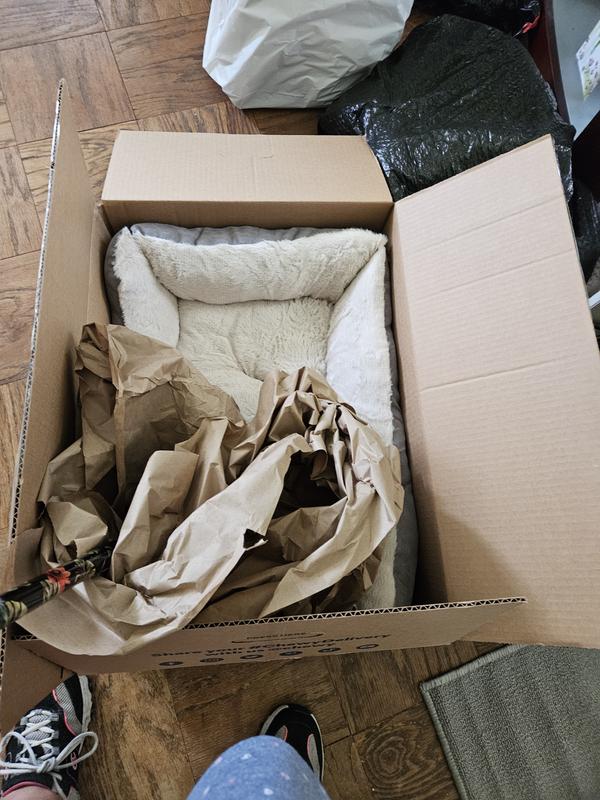 AMERICAN KENNEL CLUB AKC SelfHeating Bolster Cat & Dog Bed, Brown, 22