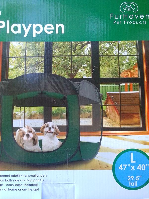 FURHAVEN Soft Sided Dog Cat Playpen Navy Large Chewy