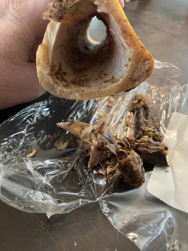 All the marrow was crumbled