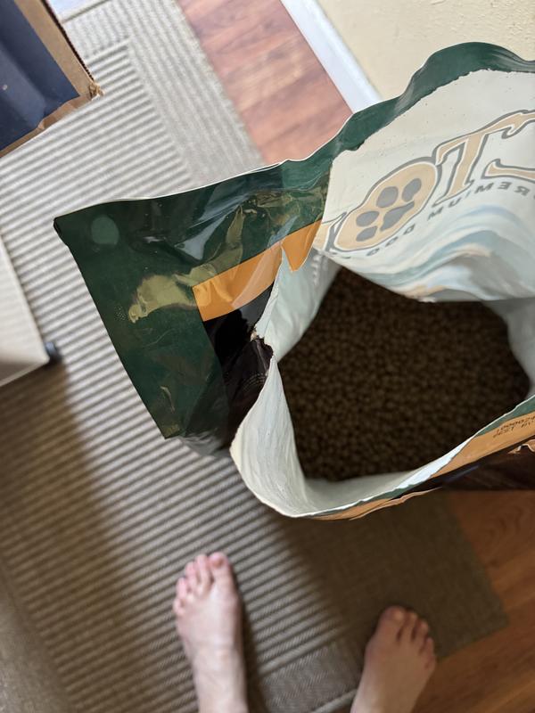 Bag completely open and spilled out into the box