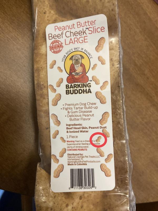 Part of text covered up by peanut graphic