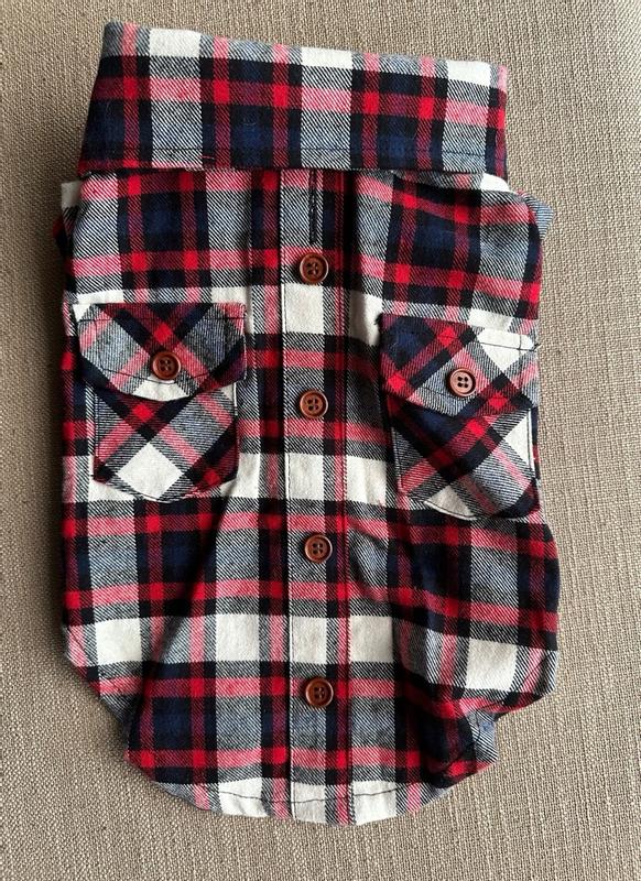 FRISCO Red & Blue Plaid Dog & Cat Flannel Shirt, Large - Chewy.com